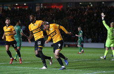 Late Amond goal salvages first-leg play-off draw for Newport