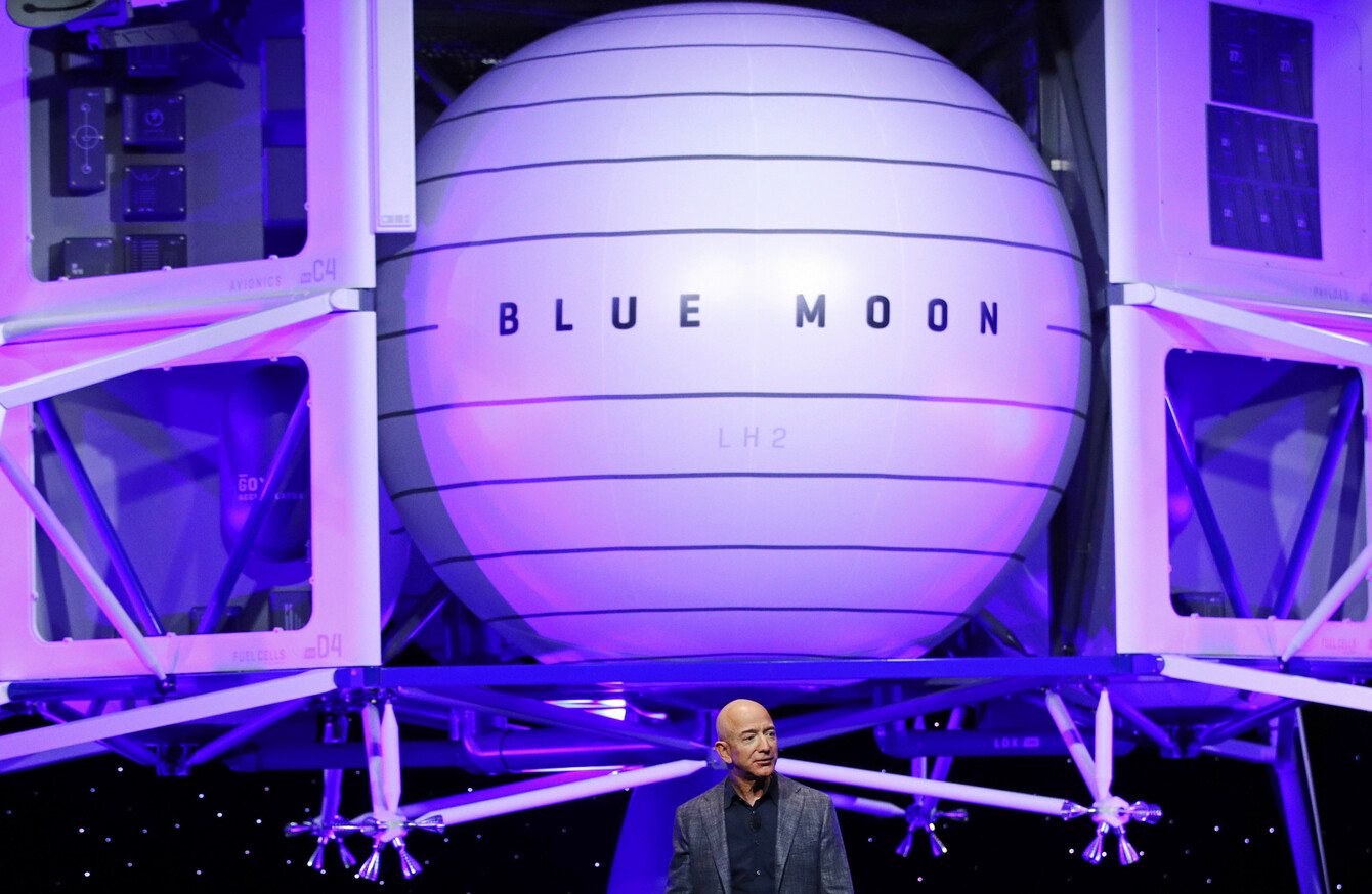 Amazon Founder Jeff Bezos Reveals Spaceship Model And Plans To Put Humans On The Moon amazon founder jeff bezos reveals