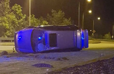 Car flips after being caught traveling at 133km/h in Naas