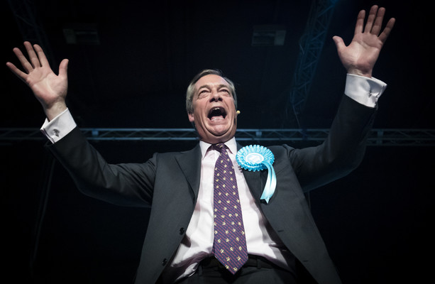Farage claims 'will of the people' is for UK to crash out with no deal as his Brexit party soars in polls