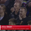 Premier League referee Mike Dean celebrates as Tranmere prevail