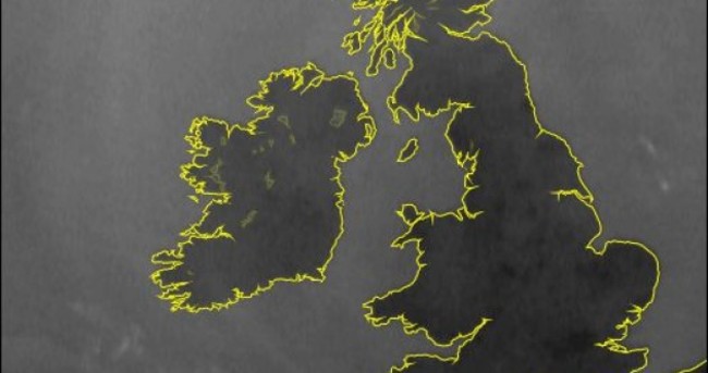 Satellite Image of Clear Skies over Ireland of the Day