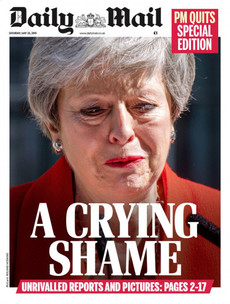 'A Crying Shame': UK front pages react to Theresa May's resignation