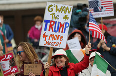 'Trump for Taoiseach': Rival protest groups greet President ... well out of view of the President