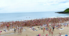 Over 1,700 women stripped and went skinny dipping to raise money for charity in Wicklow today
