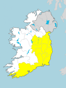 Met Éireann extends Status Yellow rain warning with heavy downpours expected across the country today