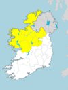 Status Yellow rain warning issued for ten counties for Friday