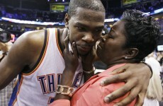 That's my boy... Durant helps Thunder roll to square the series
