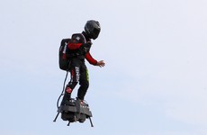 Daredevil inventor crashes into sea while attempting to fly across the Channel on a 'flyboard'