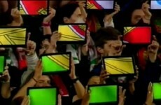 VIDEO: Portugal fans create national flag using tablets