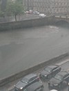 Sewer debris discharges into River Liffey after heavy downpours yesterday