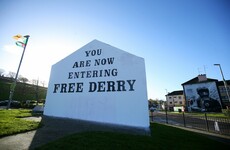 Free Derry sign graffitied with support for British soldier facing prosecution for Bloody Sunday murders