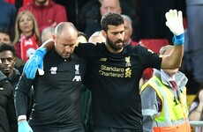 Blow for Liverpool as goalkeeper Alisson hobbles off against Norwich