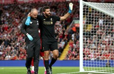 Alisson improving but 'not that close' to Liverpool comeback