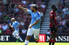 Aguero reaches 400 career goals as champions go second with victory at Bournemouth