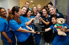Dublin's All-Ireland heroes visit Crumlin Children's Hospital with the Brendan Martin Cup
