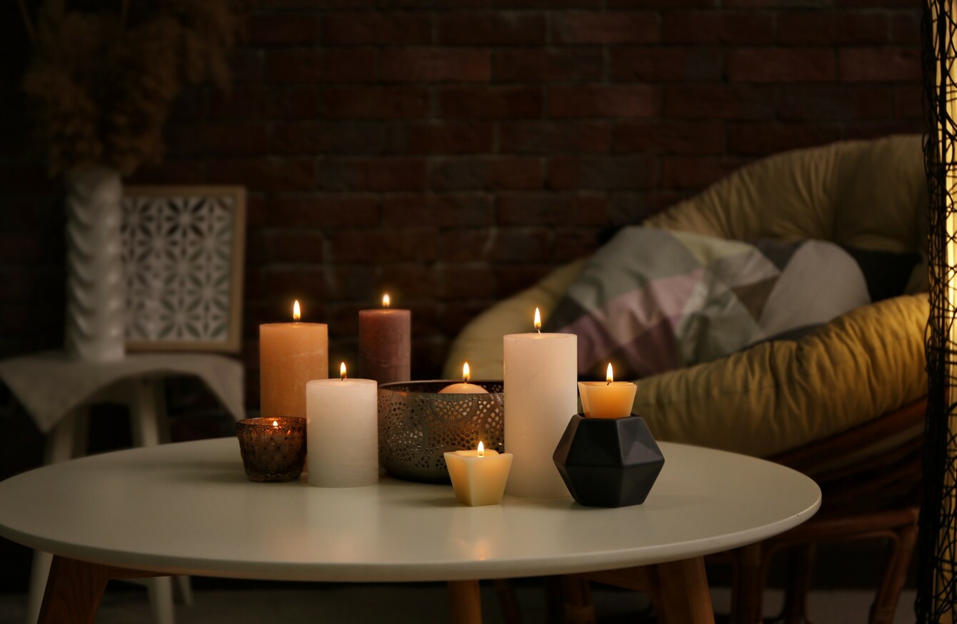 candles in living room