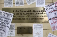 Extinction Rebellion protesters have covered government climate department building with scientific papers