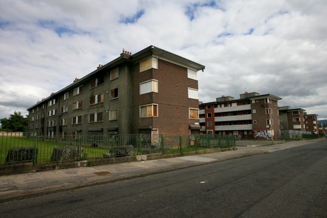 The last remaining blocks of flats in O'Devaney Gardens before their demolition.