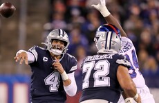 Prescott shines as Cowboys claims sixth straight win over struggling Giants