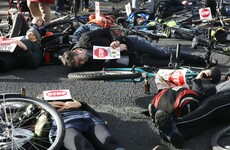 Cyclists stage 'die in' outside the Dáil in second day of protest