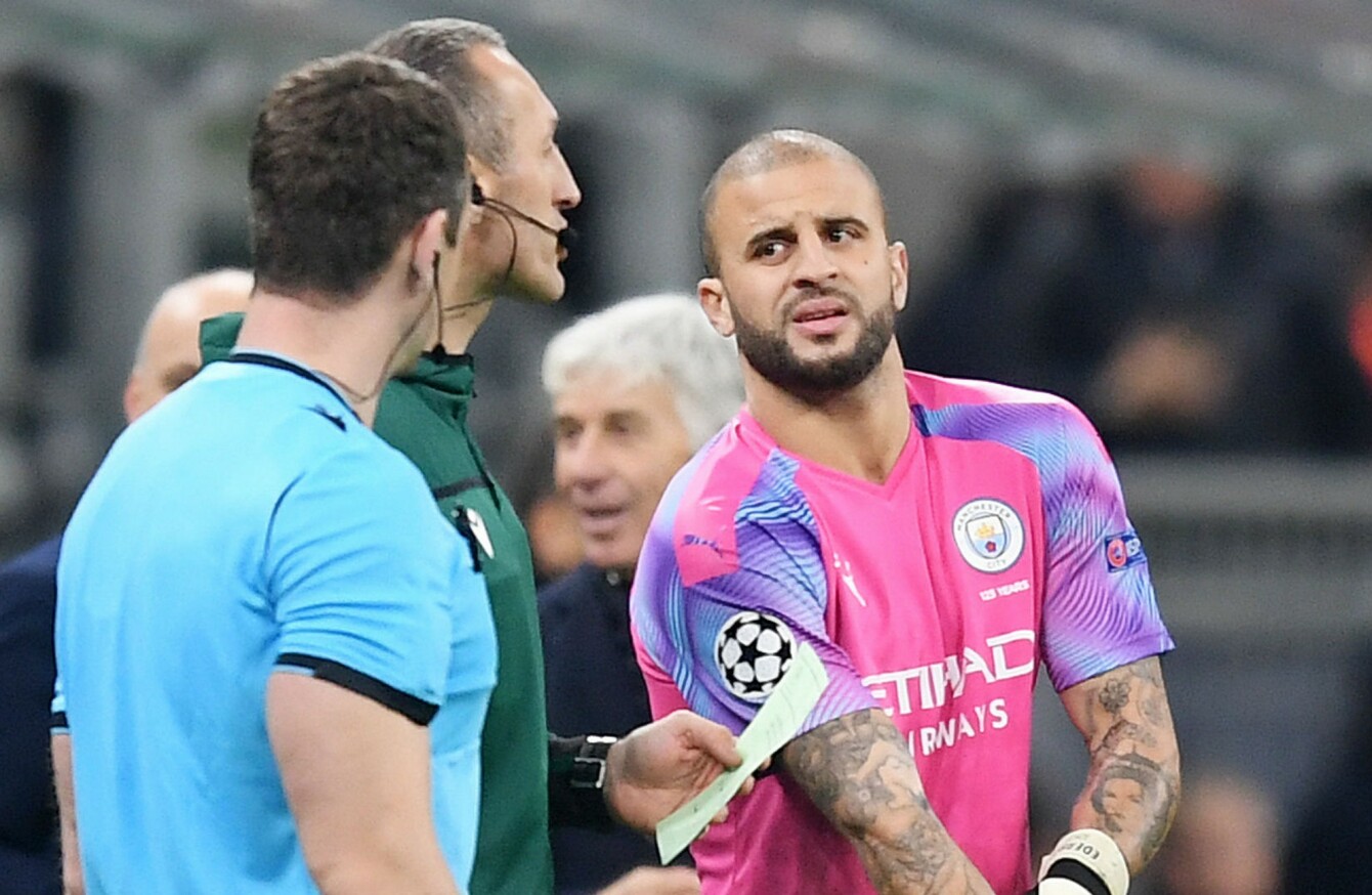 Walker plays as emergency goalkeeper after Ederson injury and Bravo red