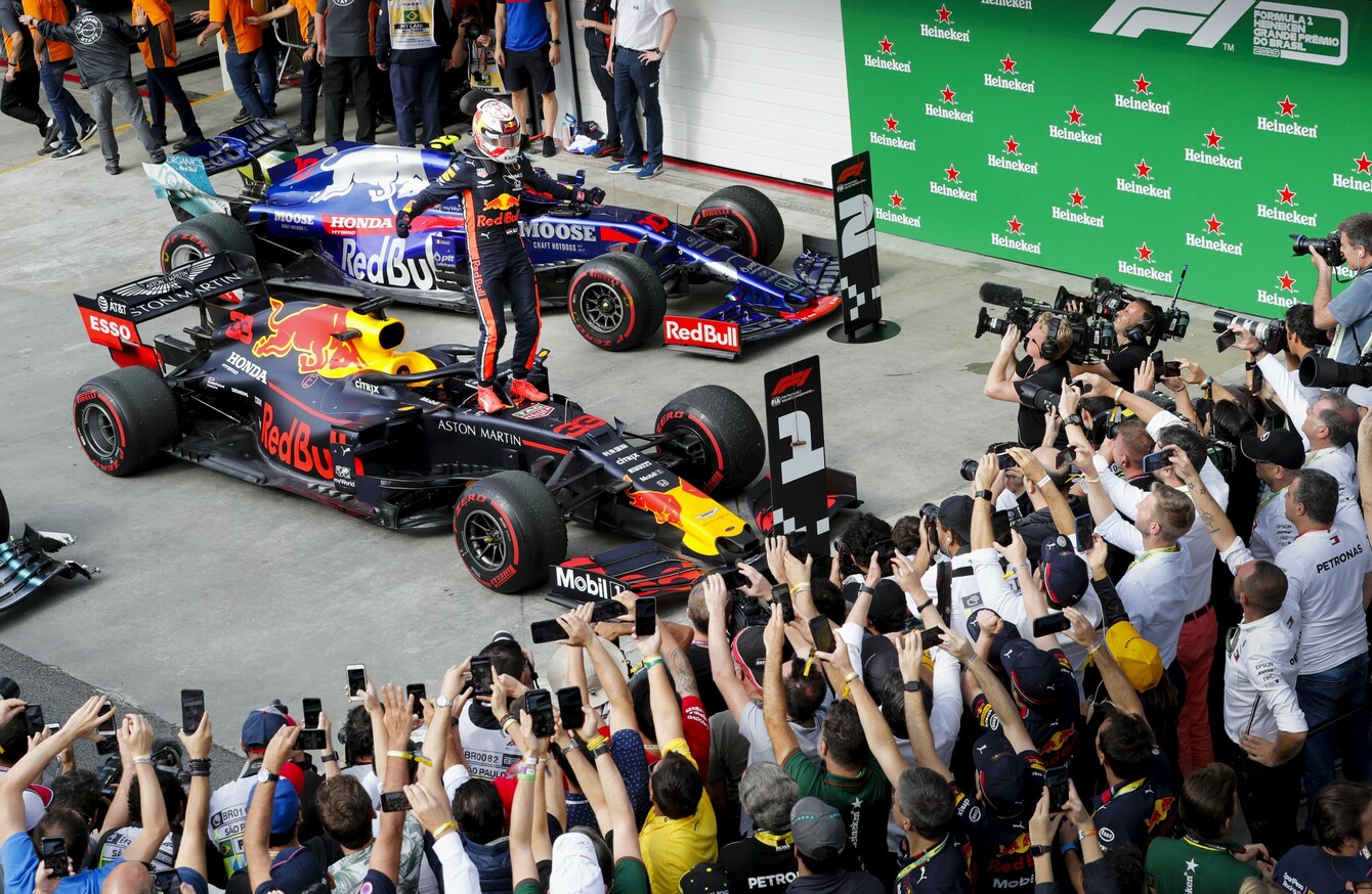 Verstappen Wins Crazy Brazilian Grand Prix As Both Ferraris Crash Out