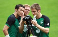 Caption time: what was going on at Ireland training this afternoon?