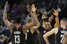 Harden and Westbrook extend win streak, while Doncic joins LeBron with record feat