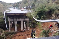 Motorway section collapses in Italy following heavy rainfall