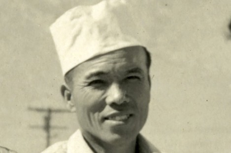 Giichi Matsumura during his incarceration at an internment camp.