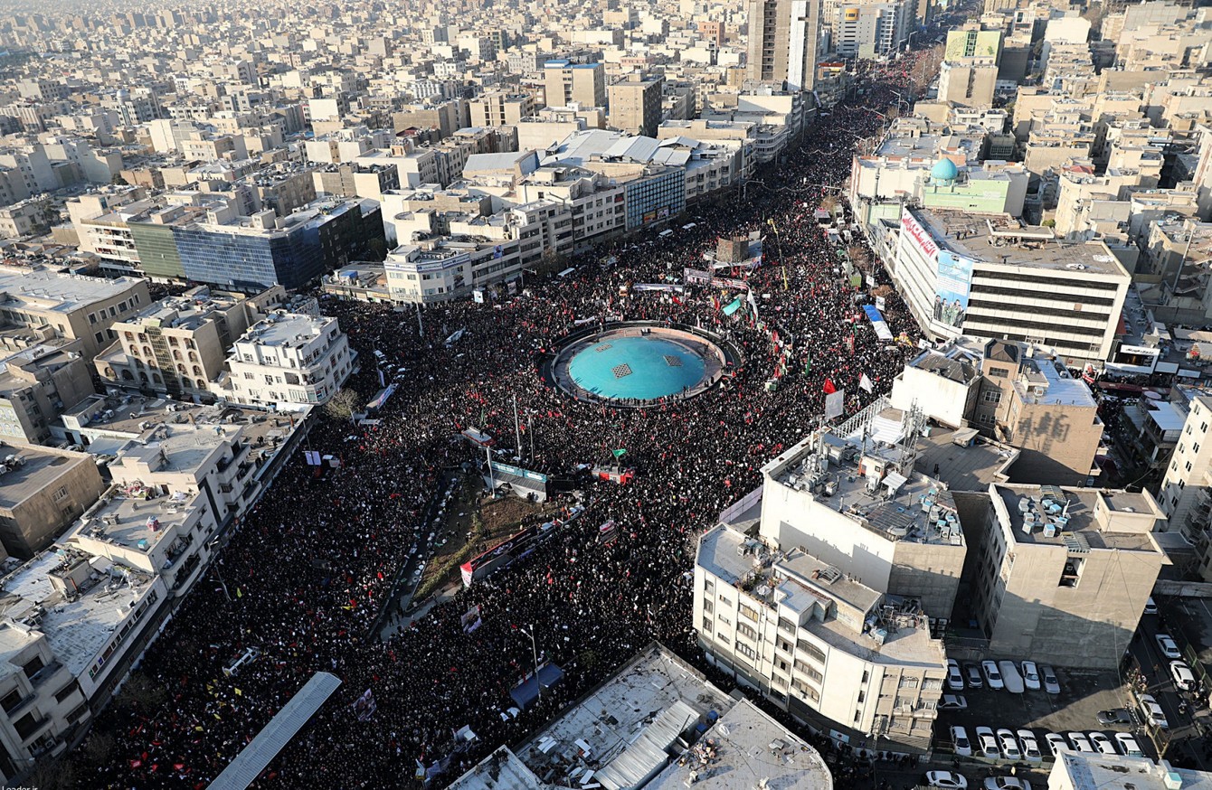 Mourners Gather In Million Strong Crowd For Funeral Of Iranian