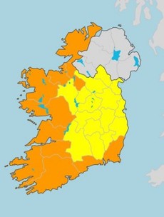 Status Orange wind warning issued for 11 counties as Storm Brendan approaches