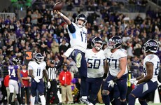 Titans take out Super Bowl favourites Ravens in Baltimore
