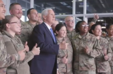 US Vice President Mike Pence meets with troops at Shannon Airport