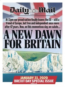 'Yes we did it' and a 'new dawn for Britain': UK newspapers celebrate and lament Brexit day