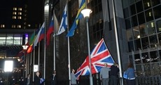 British flag lowered from outside European Parliament ahead of Brexit hour