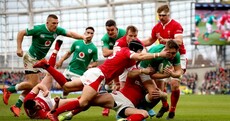 Jordan Larmour dances his way through three tackles to score Ireland's opening try