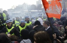Video: UK student protesters clash with police