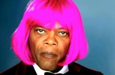 Video: Samuel L Jackson sings and bops in a pink wig