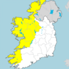 Status Yellow rainfall warning in place for several western counties tomorrow