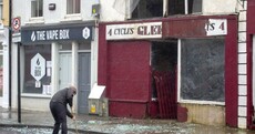 Windows smash and debris blown down street in Clare town as Storm Jorge arrives