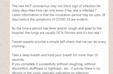 Debunked: No, you can't test for the coronavirus by holding your breath for more than 10 seconds