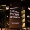 Messages of support for frontline healthcare workers light up Mater Hospital