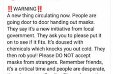 Debunked: There's no evidence that criminals are dousing facemasks with chemicals so they can rob people