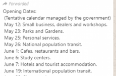 Debunked: No, this isn't a 'tentative' list of dates the government might start letting things reopen