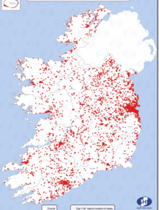 This report from the HSE shows the geographic spread of Covid-19 cases in Ireland