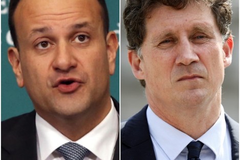 Leo Varadkar (L) is courting the Greens and its leader Eamon Ryan (r) for a coalition with FG and FF.
