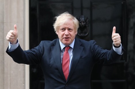 Boris Johnson outside 10 Downing Street earlier this month. 