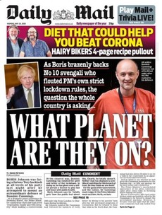 'What planet are they on?', 'Bojo stands by top aide': UK front pages react to Dominic Cummings crisis
